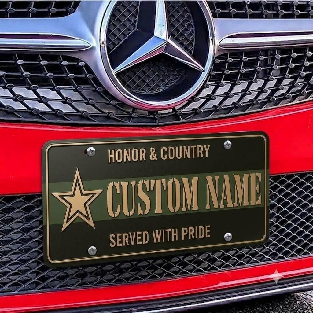 Military-style personalized vehicle license plate
