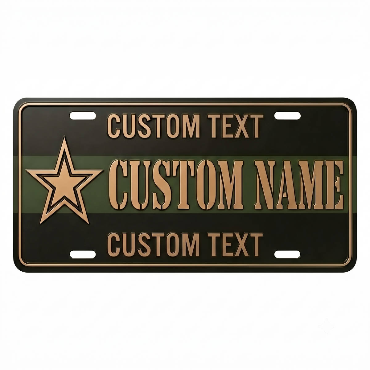 Military-style personalized vehicle license plate