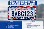 Military personalized license plate frame
