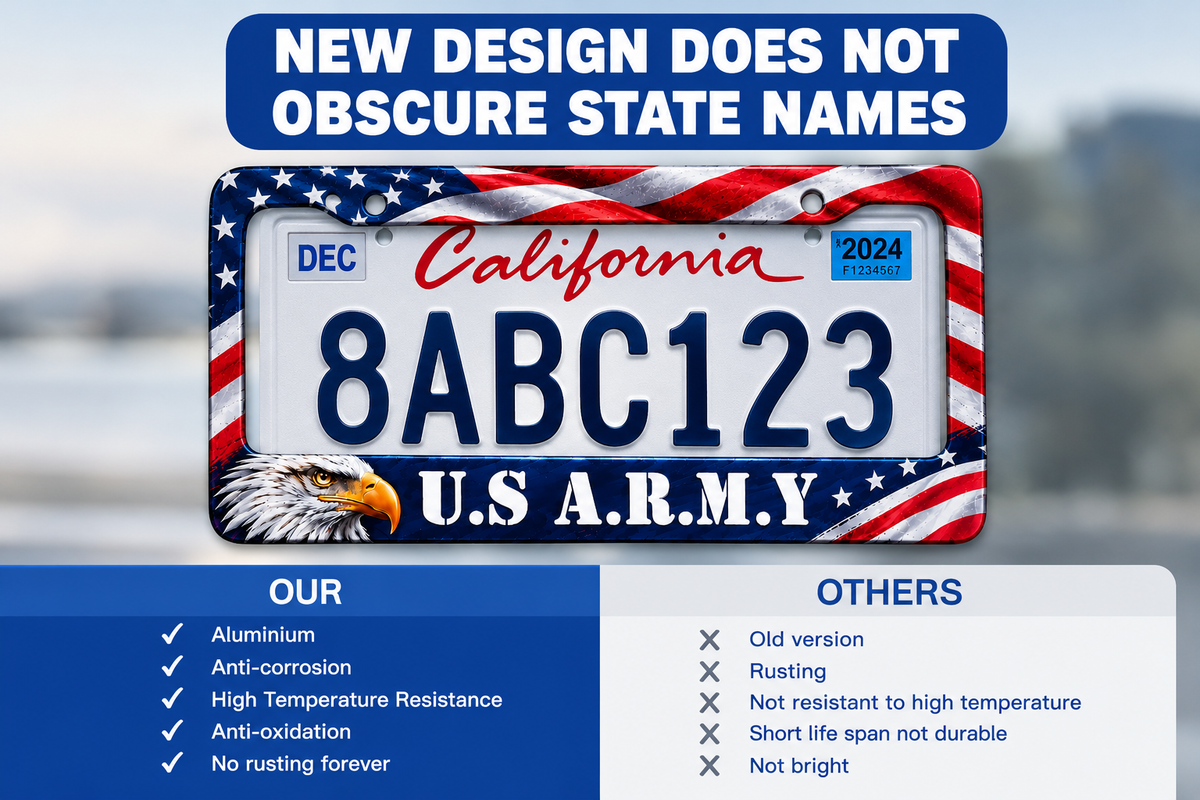 Military personalized license plate frame