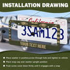 Military personalized license plate frame