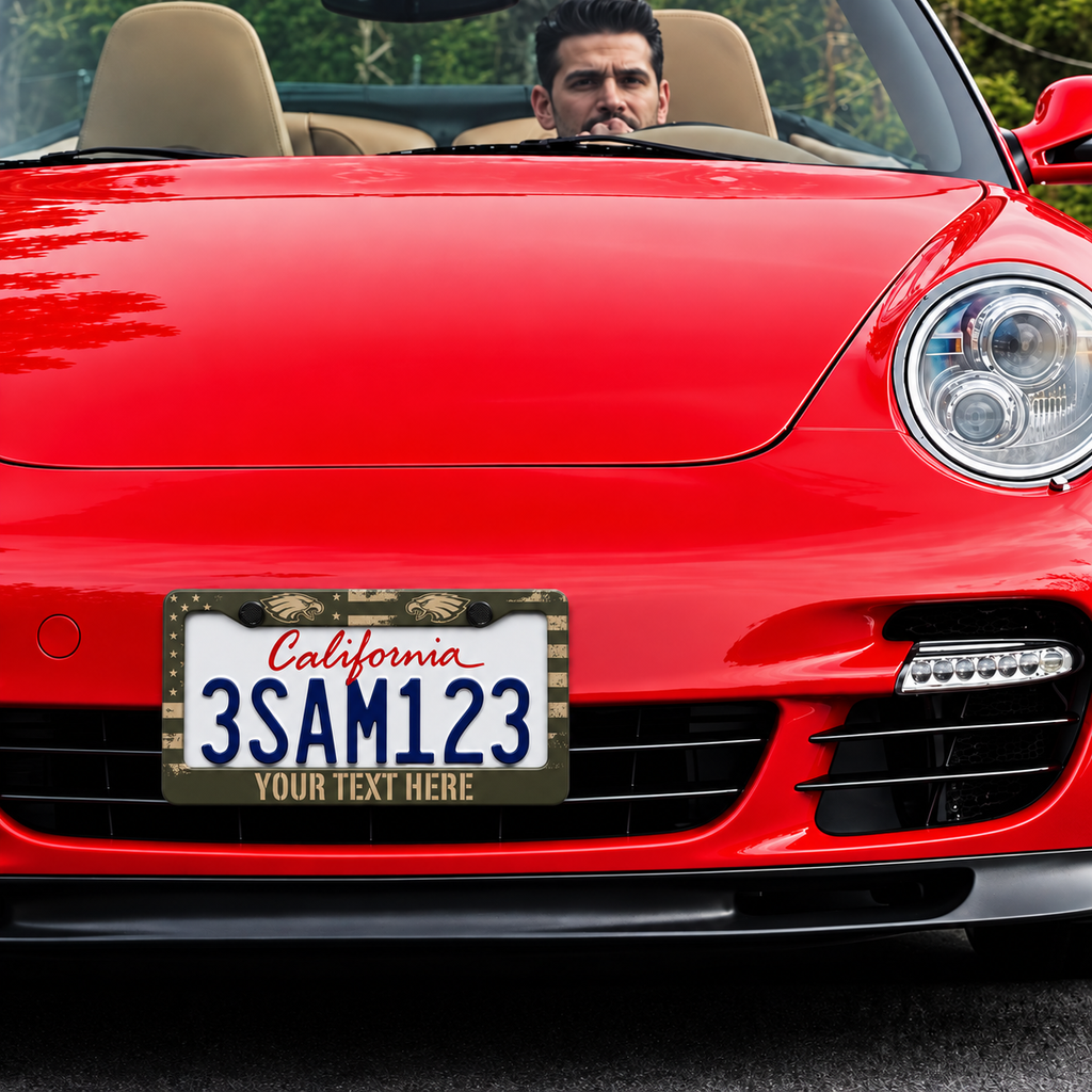 Military personalized license plate frame