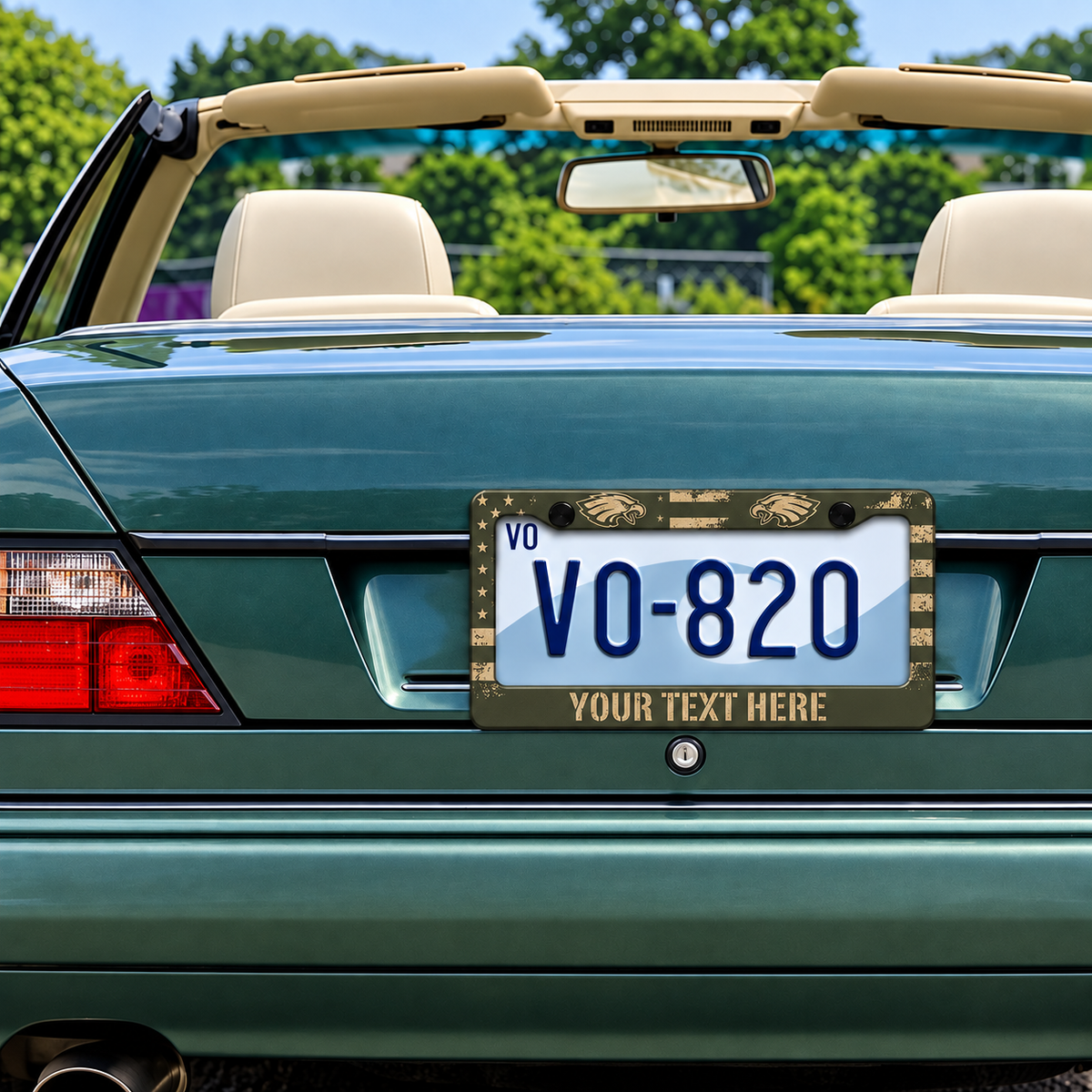 Military personalized license plate frame