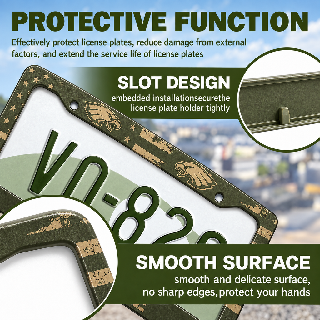 Military personalized license plate frame