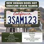 Military personalized license plate frame