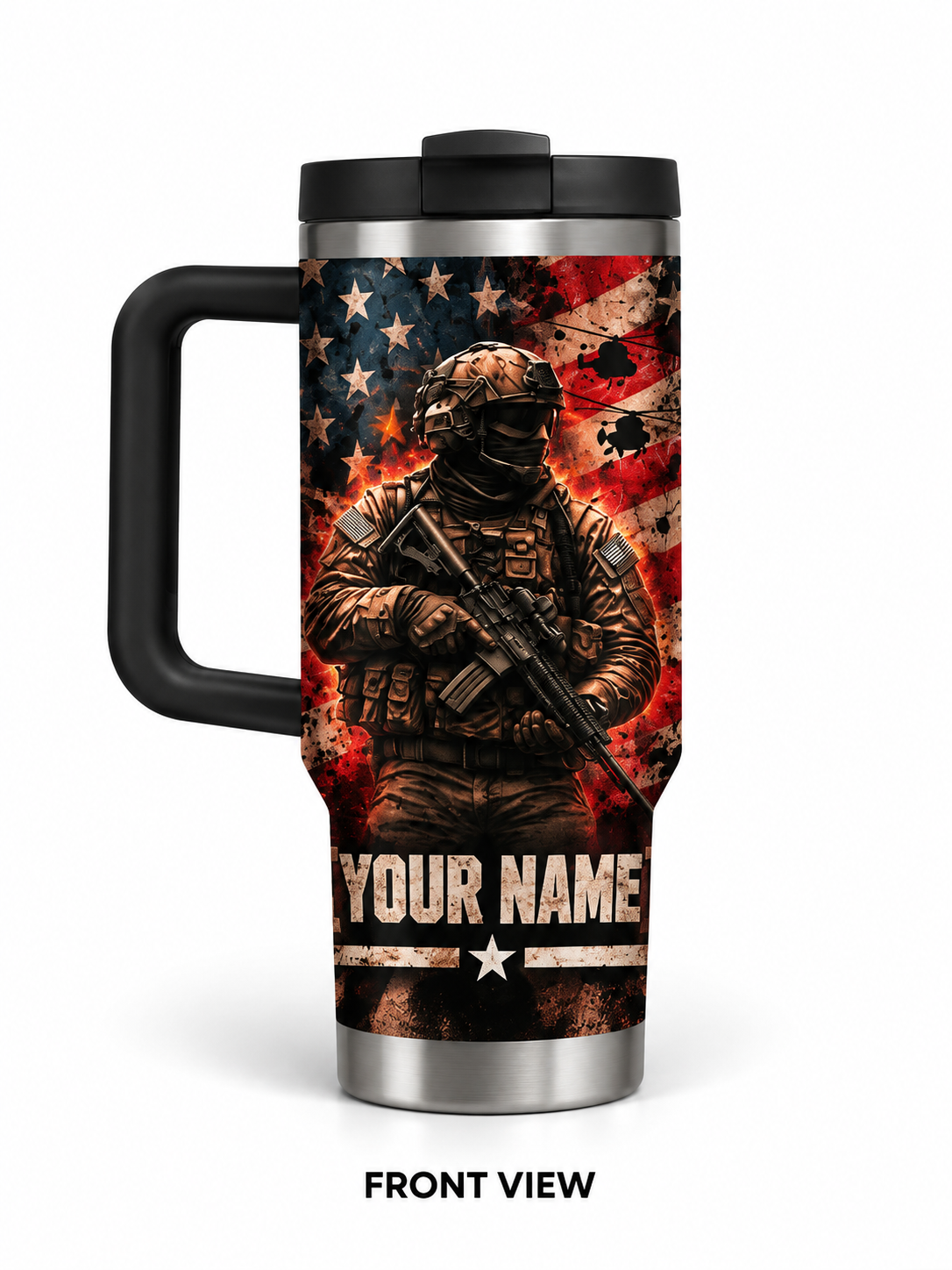 Personalized military tumbler 40 oz